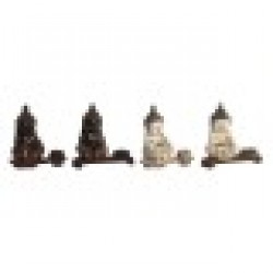 Декоративна фигурка DKD Home Decor Червен Бежов Буда Смола Ориенталски (22 x 8,2 x 23 cm) (4 броя) - Dkd home decor