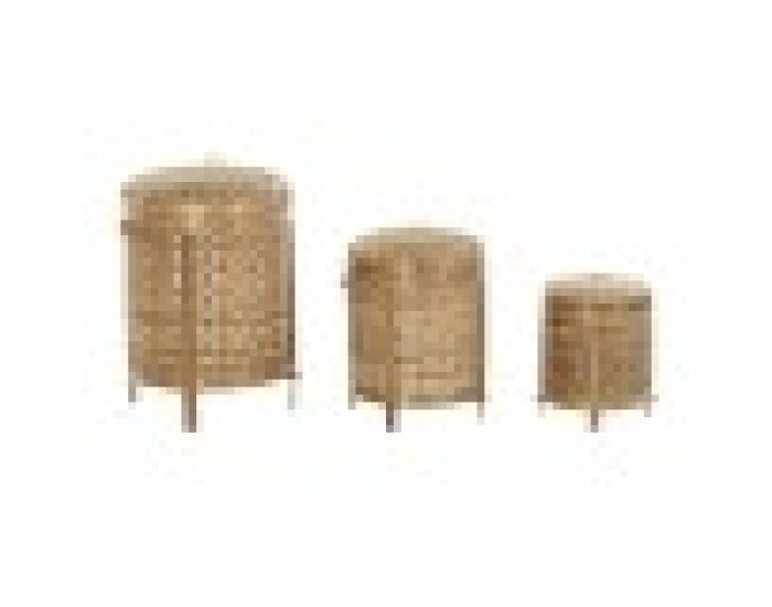 Игра на Кошници DKD Home Decor Естествен Бамбук (31 x 31 x 44 cm) (3 Части)