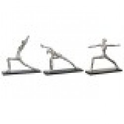 Декоративна фигурка DKD Home Decor 33 x 10 x 35 cm Сребрист Черен Индианец Yoga (3 броя) - Dkd home decor