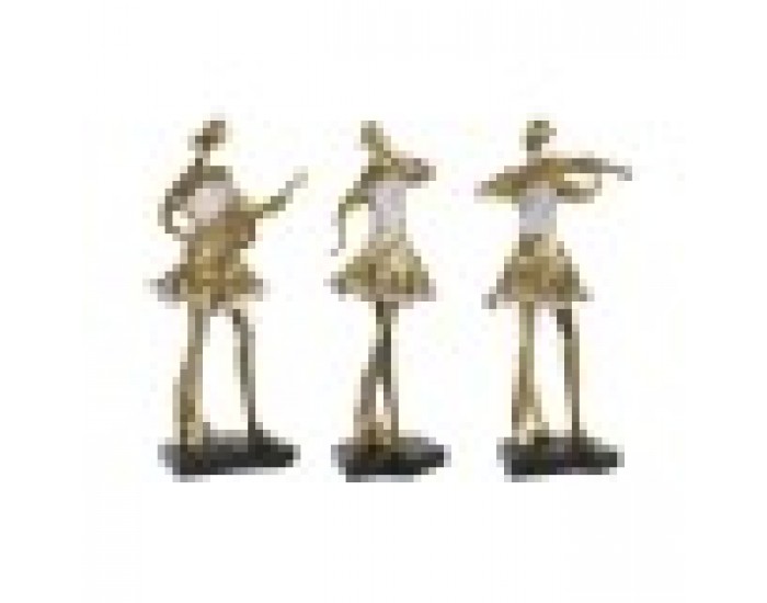 Декоративна фигурка DKD Home Decor Музика Балерина Златен Смола (20 x 12 x 41,5 cm) (3 броя)