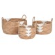 Игра на Кошници DKD Home Decor Бял Естествен Въже Морска трева Boho 55 x 55 x 40 cm