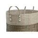 Игра на Кошници Home ESPRIT Бял Черен Естествен 44 x 44 x 49 cm (2 Части)