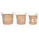 Игра на Кошници DKD Home Decor Бял Естествен Въже Морска трева Boho 46 x 46 x 48 cm