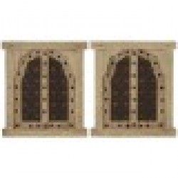 Декорация за стена Home ESPRIT Бежов Естествен Прозорец 45 X 5 X 51 cm - Home esprit
