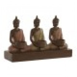 Поставка за свещ Home ESPRIT Кафяв Оранжев Корал Верде Лимон Смола 28 x 8,5 x 17 cm - Decorațiuni