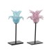 Поставка за свещ DKD Home Decor Метал Кристал Цвете (12 x 12 x 24 cm) (2 pcs)