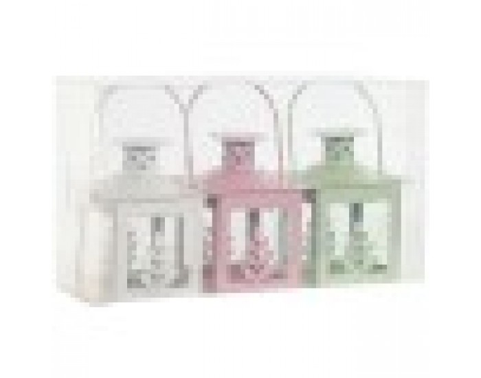 Улично осветление Home ESPRIT Бял Зелен Розов Кристал Желязо Shabby Chic 7 x 7 x 10 cm (3 Части) (4 броя)
