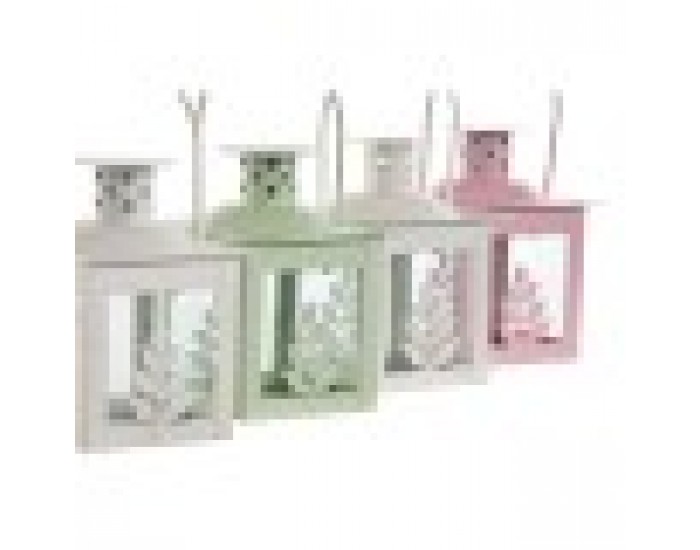 Улично осветление Home ESPRIT Бял Зелен Розов Кристал Желязо Shabby Chic 7 x 7 x 10 cm (3 Части) (4 броя)