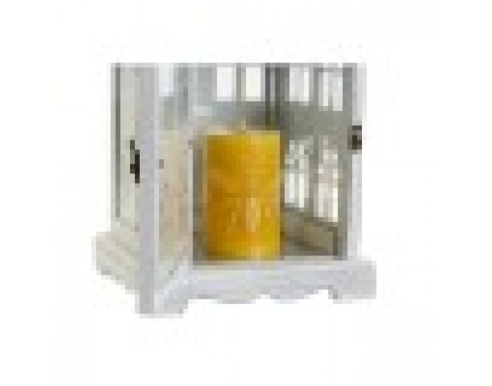 Latern DKD Home Decor Завършек със състаряващо покритие Бял Сив Дървен Кристал 19 x 19 x 42 cm