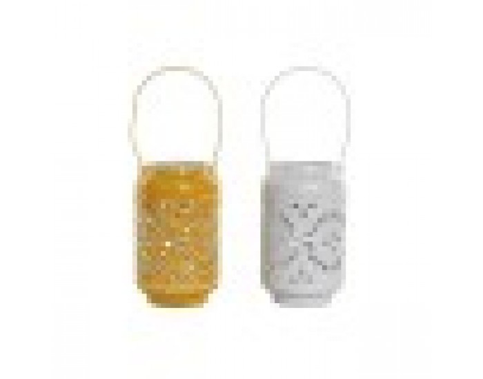 Поставка за свещ Home ESPRIT Жълт Бял Желязо 15 x 15 x 26 cm (2 броя)