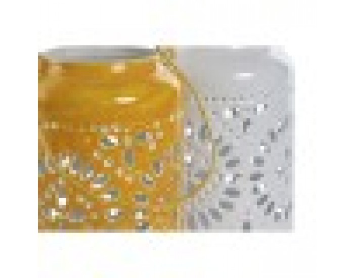 Поставка за свещ Home ESPRIT Жълт Бял Желязо 15 x 15 x 26 cm (2 броя)