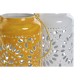 Поставка за свещ Home ESPRIT Жълт Бял Желязо 15 x 15 x 26 cm (2 броя)