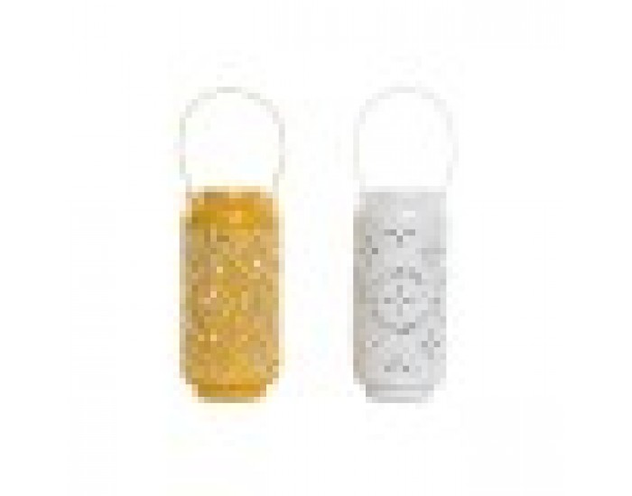 Поставка за свещ Home ESPRIT Жълт Бял Желязо 15 x 15 x 33 cm (2 броя)