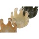 Поставка за свещ Home ESPRIT Зелен Сметана Праскова Кристал 12,5 x 12,5 x 9,5 cm (3 броя)