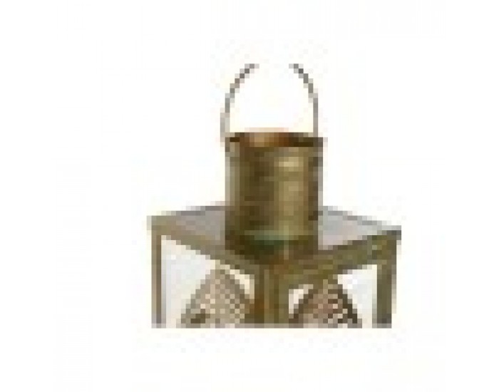 Latern DKD Home Decor Златен Метал 16,5 x 16,5 x 50 cm Лист на растение