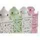 Latern Home ESPRIT Бял Зелен Розов Желязо Ориенталски 10 x 10 x 30 cm (4 броя)