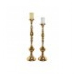 Поставка за свещ Home ESPRIT Златен Метал 15 x 15 x 60,5 cm (2 броя) - Decorațiuni
