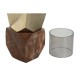 Поставка за свещ DKD Home Decor 10 x 10 x 51,5 cm Кристал Златен Кафяв Алуминий Дърво манго