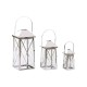 Latern Home ESPRIT Сребрист Кристал Стомана Хромирано 20 x 20 x 48 cm (3 Части)