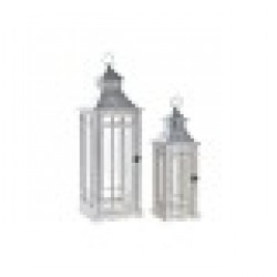 Улично осветление Home ESPRIT Сребрист Естествен Кристал Ела Ориенталски 24 x 24 x 70 cm (2 Части) - Decorațiuni