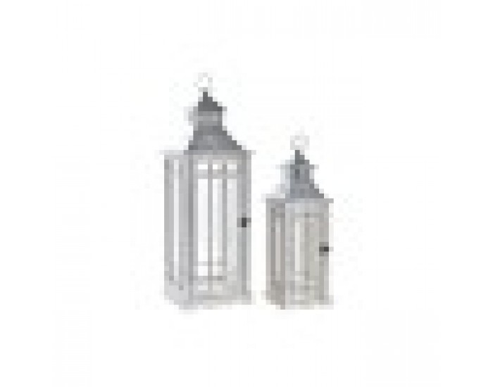 Улично осветление Home ESPRIT Сребрист Естествен Кристал Ела Ориенталски 24 x 24 x 70 cm (2 Части)