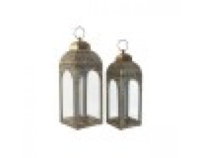 Latern Home ESPRIT Златен Метал Кристал Арабин Гранитогрес 20 X 20 X 56 cm (2 Части)