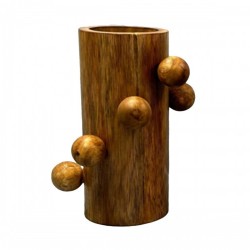 Ваза Home ESPRIT Кафяв Дърво манго 16 x 16 x 23 cm - Vaze și decorațiuni de masă