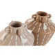 Ваза Home ESPRIT Кафяв Светло кафяв Керамика Колониален Ресни 15,5 x 15,5 x 17,1 cm (2 броя)