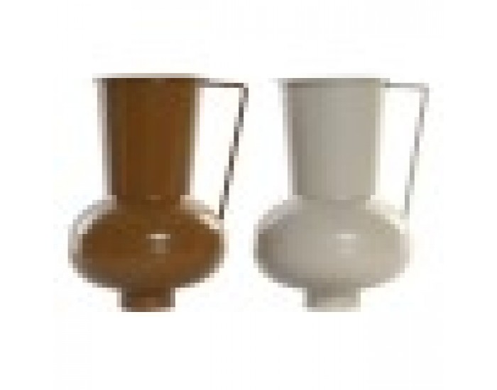 Ваза DKD Home Decor Бежов Метал Оранжев Горчица (13 x 12.5 x 17 cm) (2 броя)