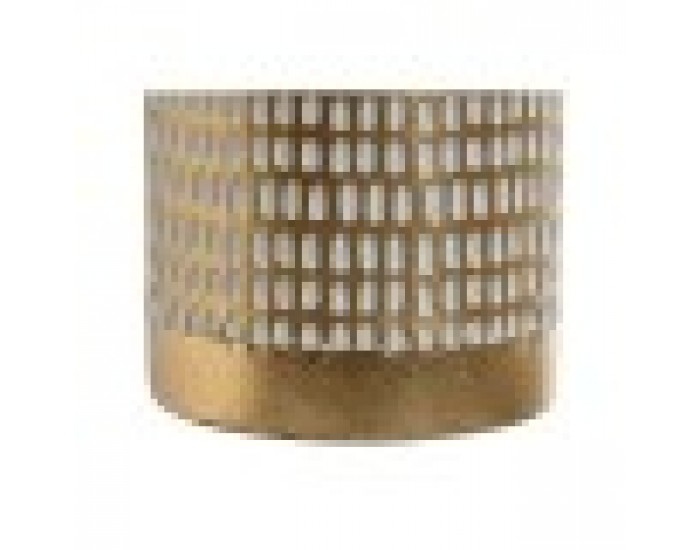 Ваза Home ESPRIT Бял Златен Метал Модерен 14,5 x 14,5 x 55,5 cm