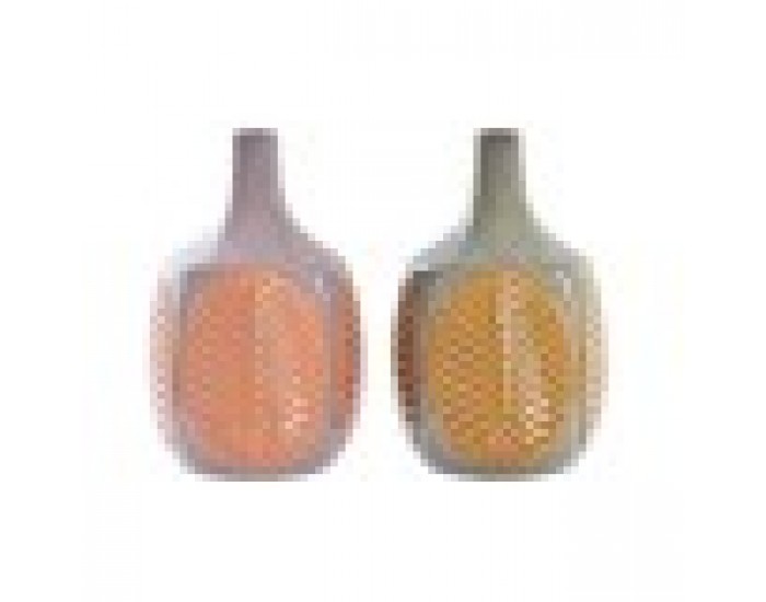 Ваза DKD Home Decor Кафяв Розов Каменинов Лист на растение 17 x 17 x 26 cm (2 броя)