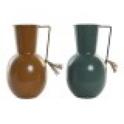 Ваза DKD Home Decor Метал Оранжев Зелен Горчица (14.5 x 13 x 24 cm) (2 броя) - Vaze și decorațiuni de masă