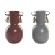Ваза DKD Home Decor Сив Метал теракота (14 x 13 x 24 cm) (2 броя)