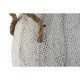 Ваза Home ESPRIT Бял Метал Въже 20 x 20 x 33 cm