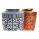 Ваза DKD Home Decor Син Червен Смола Ориенталски (2 pcs) (17 x 17 x 20 cm)