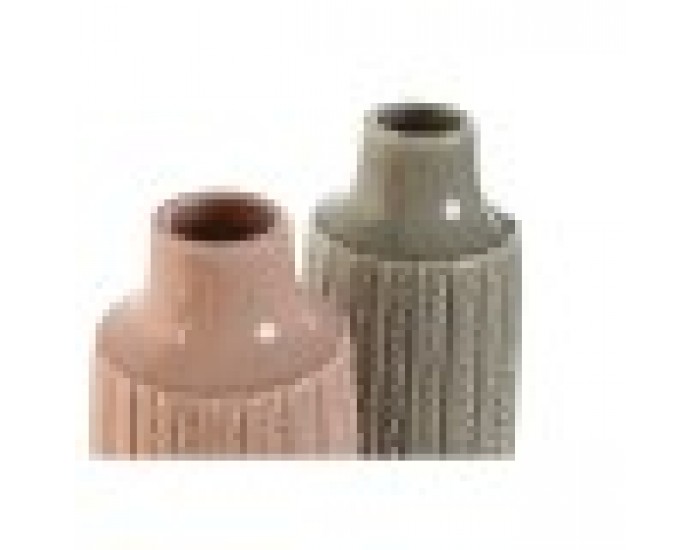 Ваза Home ESPRIT Розов Светло сив Порцелан 16 x 16 x 38 cm (2 броя)