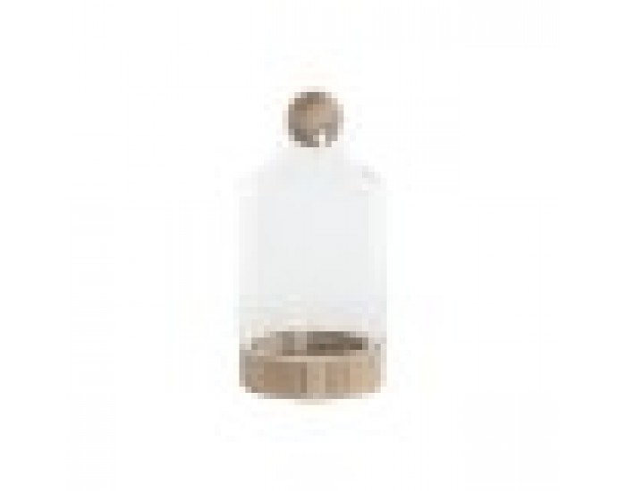 Ваза Home ESPRIT Прозрачен Естествен Дървен Кристал 21 x 21 x 42 cm