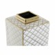 Ваза DKD Home Decor Бял Порцелан Glam (14.5 x 14.5 x 30 cm)