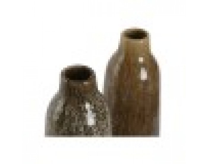 Ваза Home ESPRIT Двуцветен Керамика 12 x 12 x 41 cm (2 броя)