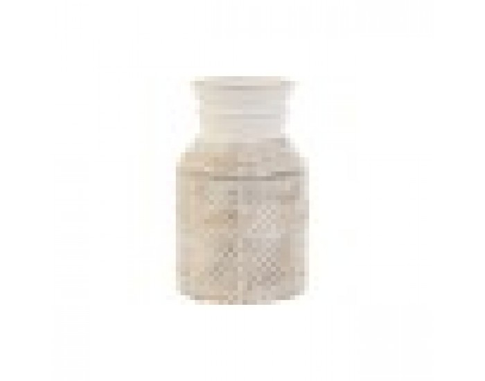 Ваза Home ESPRIT Бял Естествен Дърво манго Колониален 15 x 15 x 38 cm