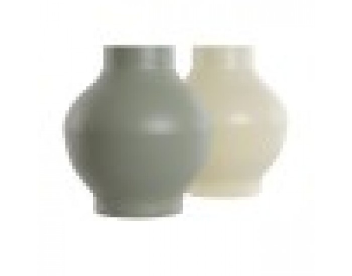 Ваза Home ESPRIT Зелен Сметана Метал 20 x 20 x 34,5 cm (2 броя)