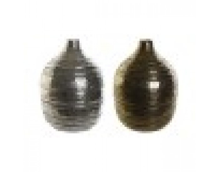 Ваза DKD Home Decor 20 x 20 x 28,5 cm Сребрист Златен Алуминий Модерен (2 броя)