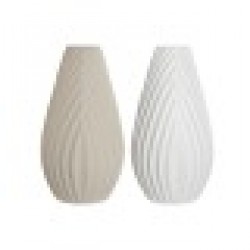 Ваза Home ESPRIT Бял Бежов Каменинов Занаятчийски стил 24 x 24 x 41 cm (2 броя) - Vaze și decorațiuni de masă