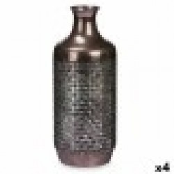 Ваза Сребрист Метал 16 x 42 x 16 cm (4 броя) С облекчение - Vaze și decorațiuni de masă