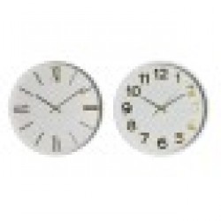 Стенен часовник Home ESPRIT Бял Златен PVC 30 x 4 x 30 cm (2 броя) - Decorațiuni