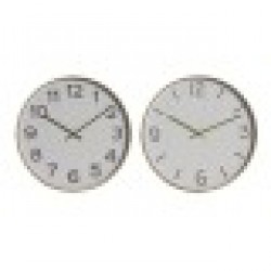 Стенен часовник Home ESPRIT Бял Златен PVC 30 x 4 x 30 cm (2 броя) - Decorațiuni