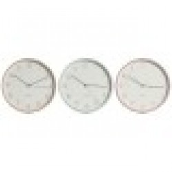 Стенен часовник Home ESPRIT Корал Мента Люляк PVC 25,5 x 4,3 x 25,5 cm (3 броя) - Decorațiuni