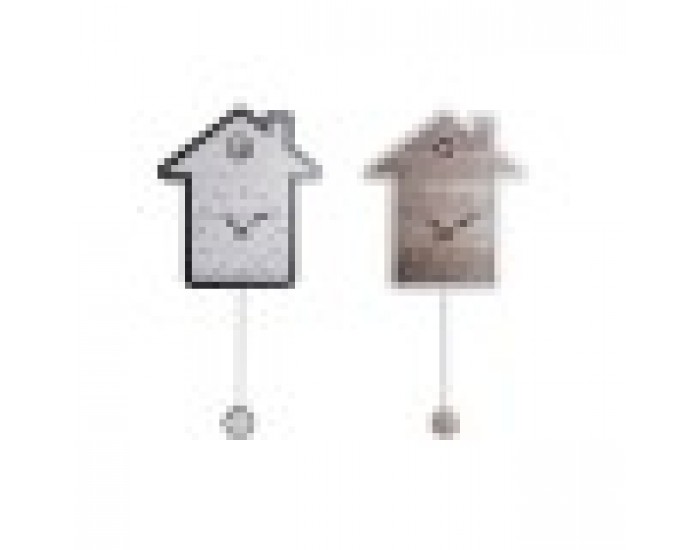 Стенен часовник DKD Home Decor Бял Къща Дървен MDF (32 x 4.5 x 56 cm) (2 pcs)