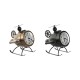 Lauakell Home ESPRIT Черен Златен PVC Метал Loft 18 x 23 x 24 cm (2 броя)