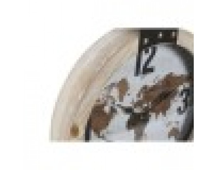 Стенен часовник DKD Home Decor 40 x 4 x 54 cm Кристал Желязо Дървен MDF Карта на Света (2 броя)